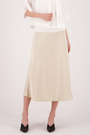 [25SS] Satin A-line Skirt _Beige