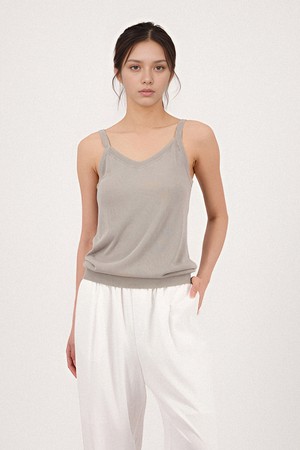 [25SS] V-neck Strap Sleeveless Knit _White