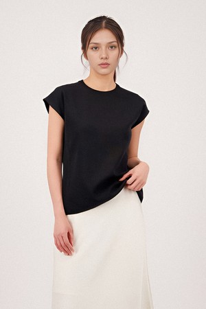 [25SS] Half Sleeve Cotton Knit _Black