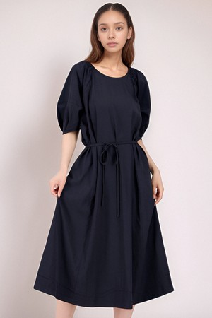 [25 summer] Balloon Sleeve Strap Dress _Navy