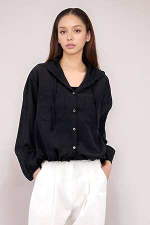 [25 summer] Light Hoodie Shirt _Black