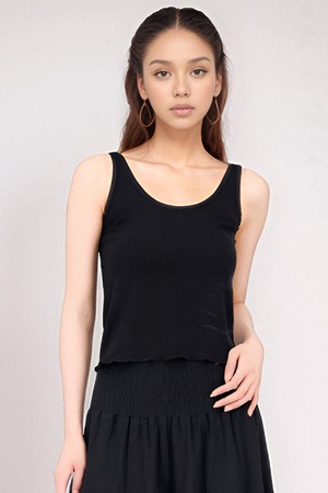[25 summer] Cropped Sleeveless Knit _Black