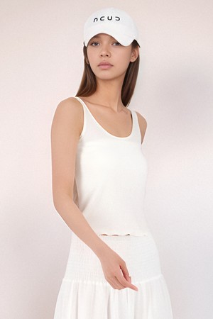 [25 summer] Cropped Sleeveless Knit _White
