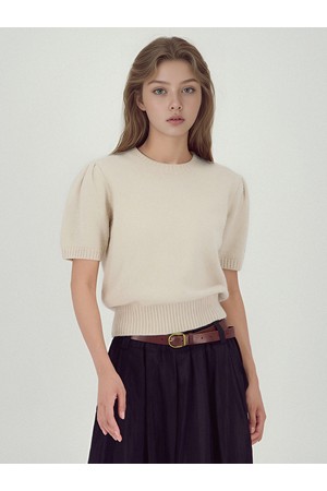 [25FW]_Balloon Shoulder Half Knit Beige