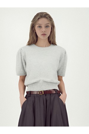 [25FW]_Balloon Shoulder Half Knit _Grey