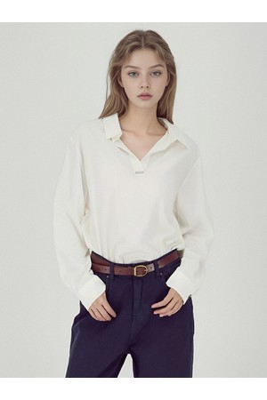 [25FW]_Glossy Shirt Blouse _Ivory