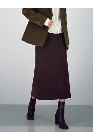 [25FW] Crepe Suede Bending Skirt _Brown