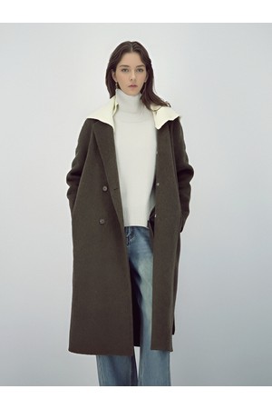 [25FW] Detachable Hoodie Handmade Coat _Khaki