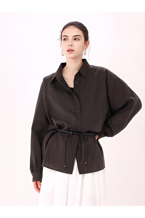 [26ss] Sheer String Shirt _Brown