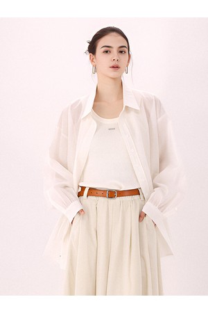 [26ss] Sheer String Shirt _Ivory