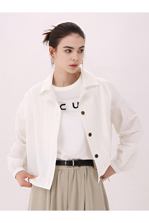 [26ss] Crispy Cropped Shirt _White