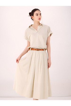 [26ss] Half Sleeve Glossy Set-up _L.Beige