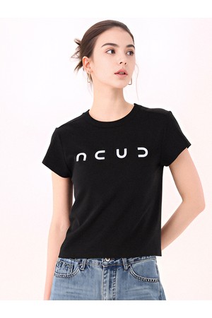 [26ss] Logo Slim Croped T-shirt _Black