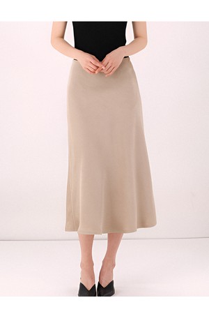 [26ss] Satin A-line Skirt _D.Beige
