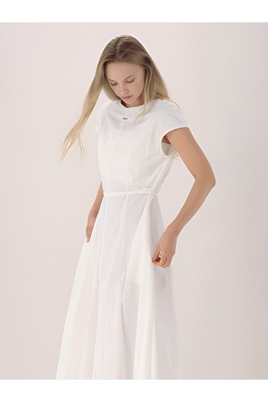 [26SS] Cap Sleeve Strap Dress _White