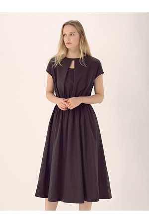 [26SS] Front Cut Banding Dress _Brown