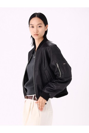 [26FW] Soft Gloss Bomber Jacket _Black