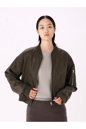 [26FW] Soft Gloss Bomber Jacket _KH.Grey