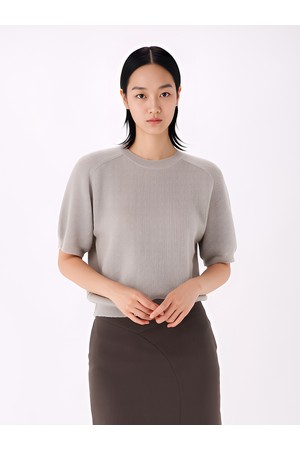[26FW] Light Wool Half Sleeve Knit _L.Grey