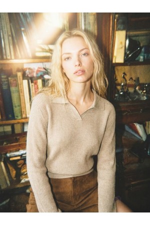 [26FW] Ribbed Wool Collar Knit _D.Beige