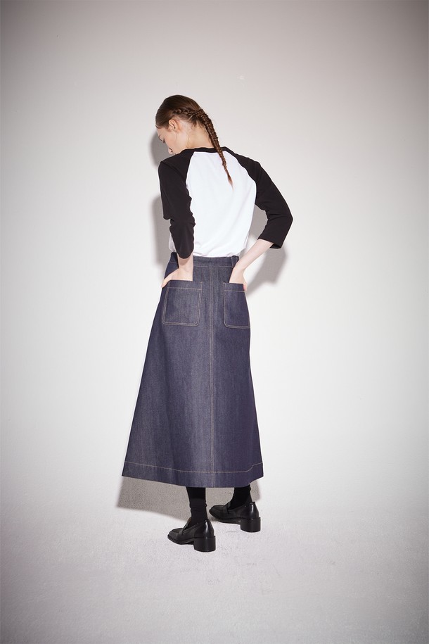 B SLASH B - 데님 - [22FW] A line denim skirt