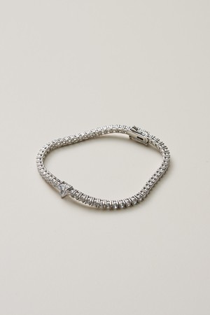 HEART SILVER TENNIS BRACELET