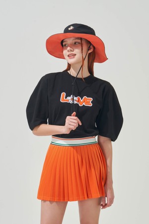 블랙 와이드 스트링 버킷햇