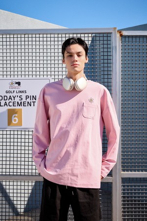 핑크 포켓 긴팔 티셔츠 (UNISEX)