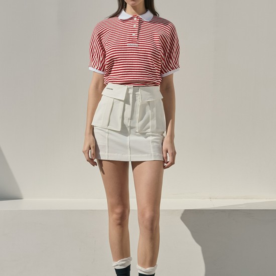 아이보리 포켓 H라인 스커트