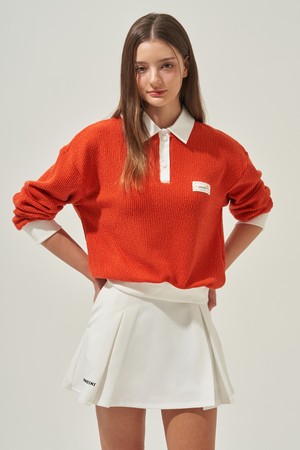 오렌지 블로썸 니트 카라티_ORANGE-a