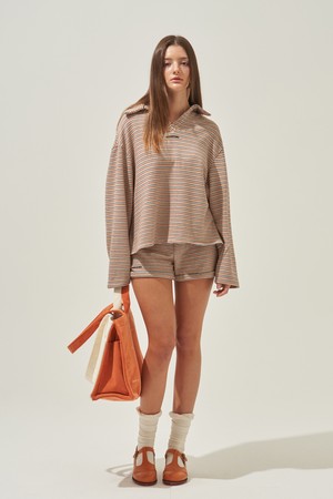 브라운 스트라이프 니트 셋업_BROWN-a
