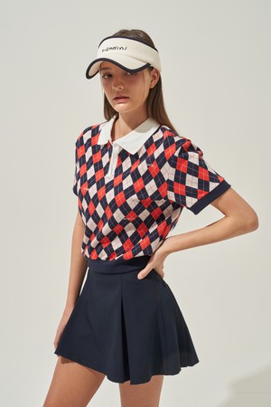 레드(네이비) 아가일 V넥 카라티_RED-a