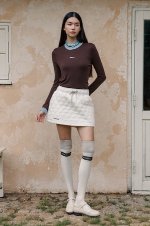 아이보리 다이아 퀼팅 패딩 스커트_IVORY-a