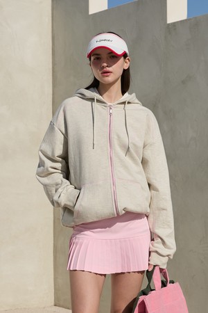 그레이 스티치 후드 집업 (Unisex)