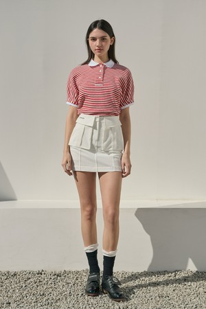 아이보리 포켓 H라인 스커트
