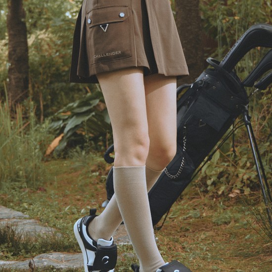 여성 울블렌드 랩 포켓디테일 반바지형 큐롯 브라운