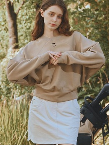 여성 드레이프저지 라글란소매 긴팔티셔츠 라이트베이지-a