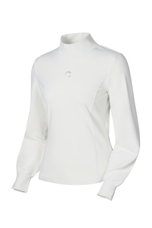 여성 스트레치저지 모크넥 긴팔티셔츠 샌드_IVORY-a