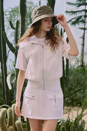 여성 경량 시어 나일론 후드 베스트 화이트_WHITE-a