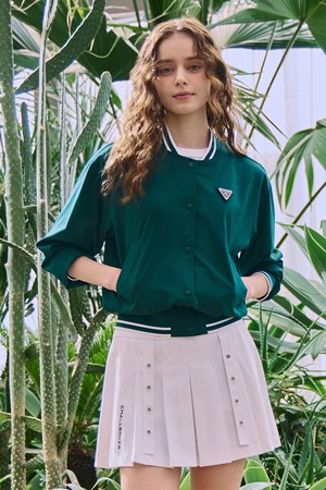 여성 ADDICTED 심볼 스타디움 자켓 그린_GREEN-a