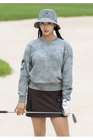 여성 타이다이 아트웍 라운드 맨투맨 티셔츠 그레이_GREY-a