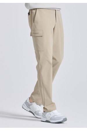 남성 코튼터치 원포켓 카고 밴딩 팬츠 베이지_BEIGE-a