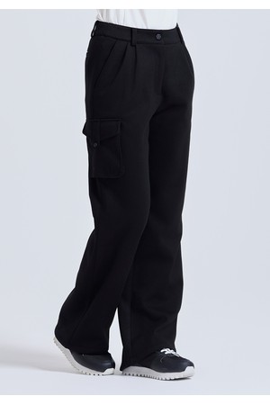 여성 울터치 원포켓 카고 와이드핏 팬츠 블랙_BLACK-a