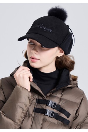 여성 울터치 이어머프 폭스퍼 탈부착 볼캡 블랙_BLACK-a