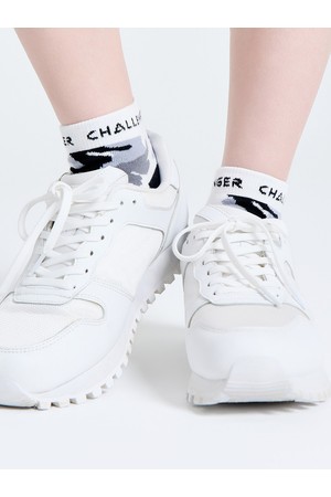 유니 카모 프린트 쿠션 단목 양말 그레이_GREY-a