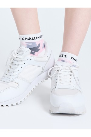 유니 카모 프린트 쿠션 단목 양말 핑크_PINK-a