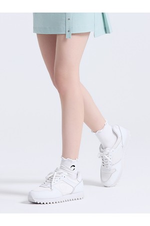 여성 셔링 쿠션 중목 양말 화이트_WHITE-a