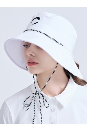 여성 스트랩 포인트 메쉬 버킷햇 화이트_WHITE-a