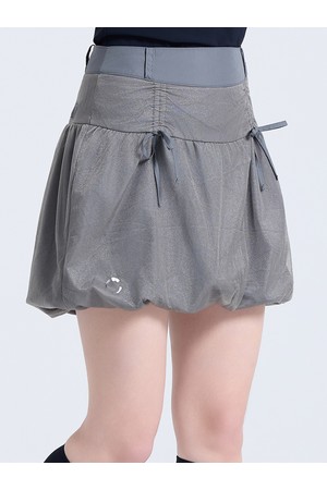 여성 메쉬 셔링 포인트 벌룬 큐롯 카키베이지_KHAKI-a