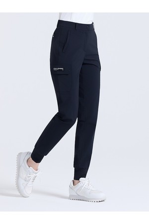 여성 슬림 카고 조거핏 팬츠 블랙_BLACK-a